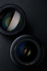 Image showing Two camera lenses close up