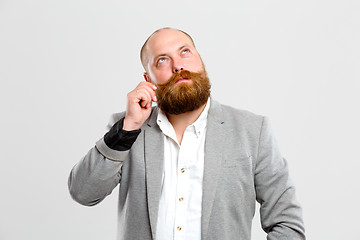 Image showing Thoughtful man with beard , mustache