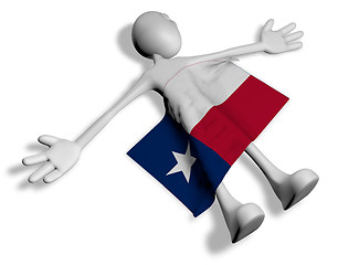 Image showing dead cartoon guy and flag of texas - 3d illustration