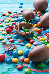 Image showing Image of colorful candy, eggs
