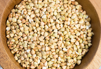 Image showing Buckwheat Groats in A Wooden Bowl