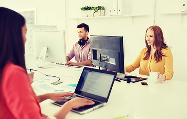 Image showing creative team with computers working at office