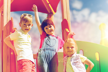 Image showing group of happy kids on children playground