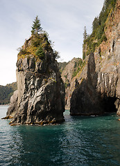 Image showing Rocky Buttes Kenai Fjords North Pacific Ocean Alaska