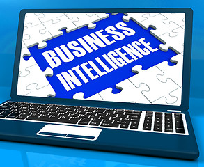 Image showing Business Intelligence On Laptop Showing Collecting Client Inform