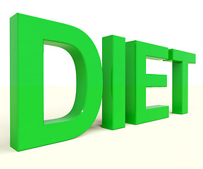 Image showing Dieting Word Showing Diet Information And Recommendations