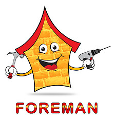 Image showing Building Foreman Means Team Leader And Boss