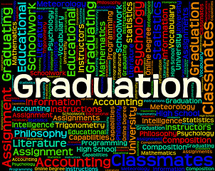 Image showing Graduation Word Shows Graduate Qualification And Qualified