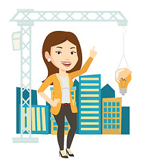 Image showing Woman having business idea vector illustration.