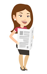 Image showing Woman reading newspaper vector illustration.