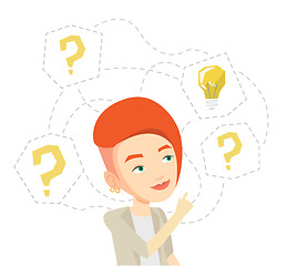 Image showing Woman having business idea vector illustration.