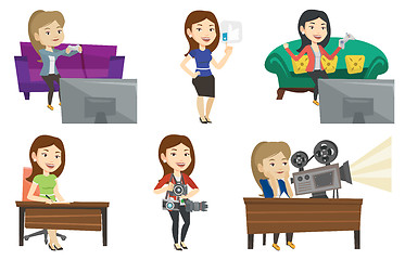 Image showing Vector set of media people characters.