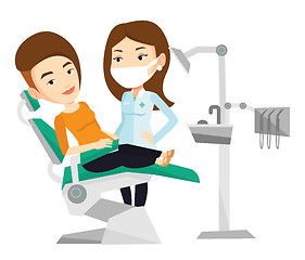 Image showing Patient and doctor at dentist office.