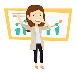 Image showing Woman celebrating business success.