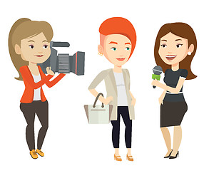 Image showing TV interview vector illustration.