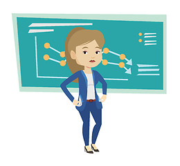 Image showing Bancrupt business woman vector illustration.