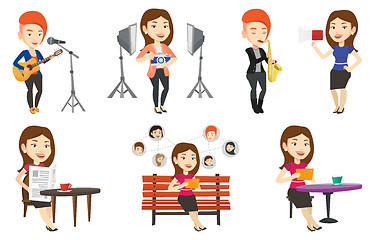 Image showing Vector set of media people characters.