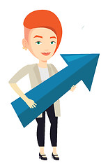 Image showing Businesswoman aiming at business growth.