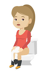 Image showing Woman suffering from diarrhea or constipation.