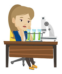 Image showing Student working at laboratory class.