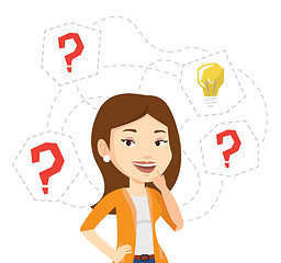 Image showing Woman having business idea vector illustration.