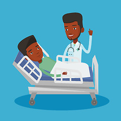 Image showing Doctor visiting patient vector illustration.