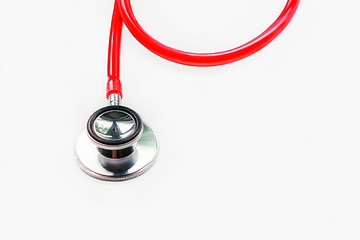 Image showing Red Medical Stethoscope