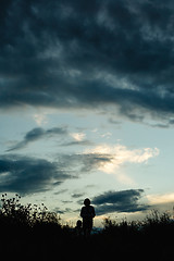 Image showing Silhouette mother and child