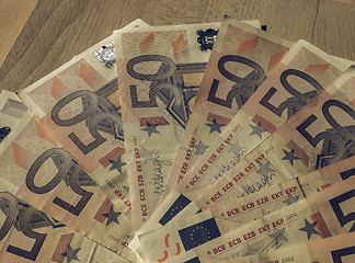 Image showing Vintage Fifty Euro notes