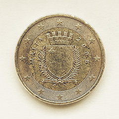 Image showing Vintage Maltese Euro coin