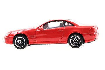 Image showing red metal toy car 