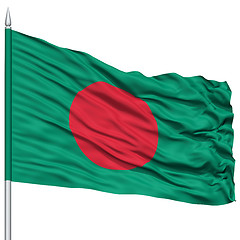 Image showing Bangladesh Flag on Flagpole