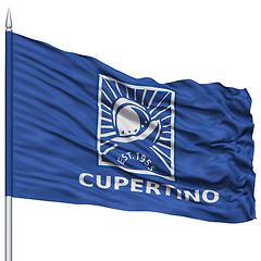 Image showing Cupertino City Flag on Flagpole, USA