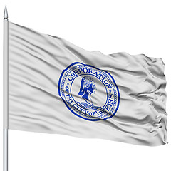 Image showing Yonkers City Flag on Flagpole, USA
