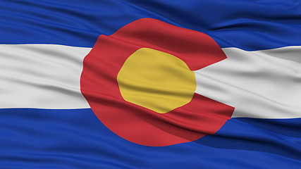 Image showing Closeup Colorado Flag, USA state