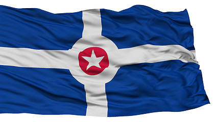 Image showing Isolated Indianapolis Flag, Waving on White Background