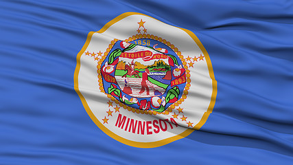 Image showing Closeup Minnesota Flag, USA state
