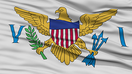 Image showing Closeup United States Virgin Islands Flag, USA state