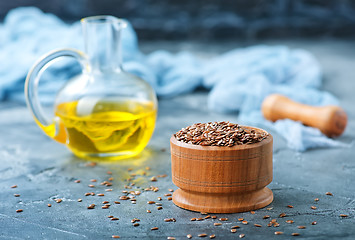 Image showing flax seed and oil