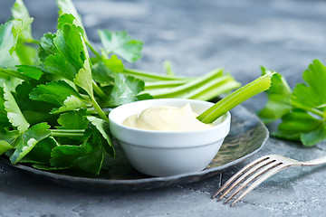 Image showing celery with sauce