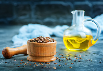 Image showing flax seed and oil