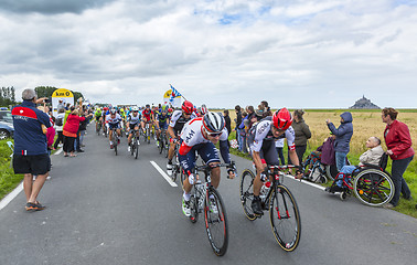 Image showing The Peolton at The Start of Tour de France 2016