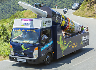 Image showing Bostik Vehicle in Pyrenees Mountains - Tour de France 2015