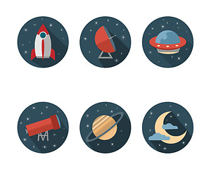 Image showing Set of icons for space