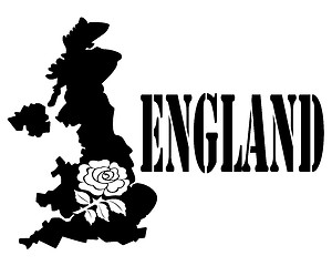 Image showing Symbol of  England and map
