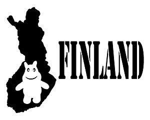 Image showing Symbol of  Finland and map