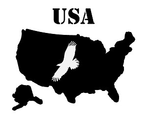 Image showing Symbol of America and maps