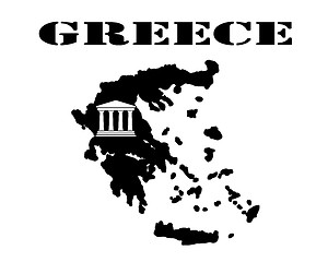 Image showing Symbol of  Greece and maps