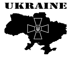 Image showing Symbol of  Ukraine and maps