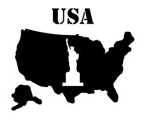 Image showing Symbol of America and maps